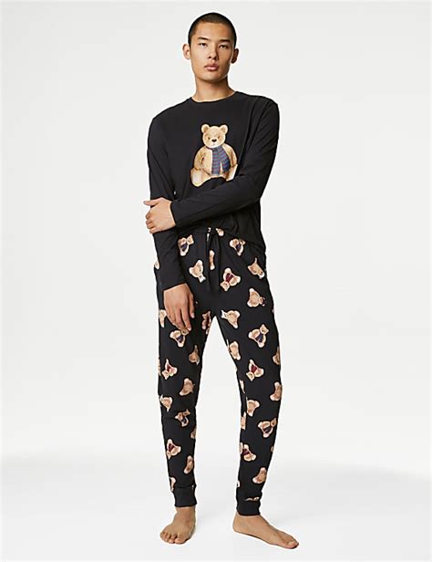 Buy Men's Spencer Bear™ Family Christmas Pyjama Set at Marks & Spencer