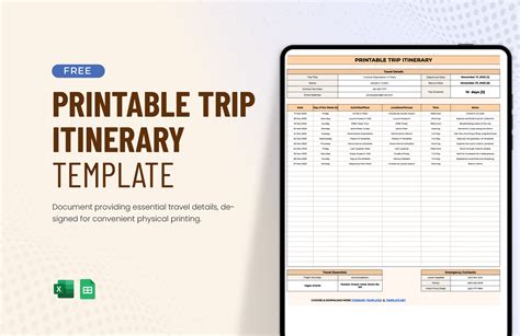 Editable Trip Itinerary Templates in Google Sheets to Download