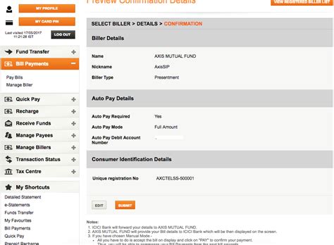 How to add I-SIP URN number in ICICI Netbanking