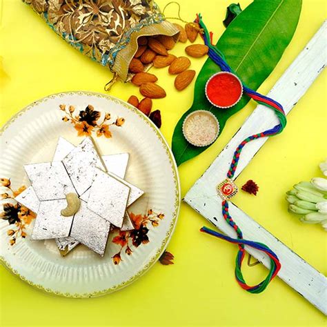 Send Sacred Om Delights Rakhi Combo Online | Rakhibazaar.com