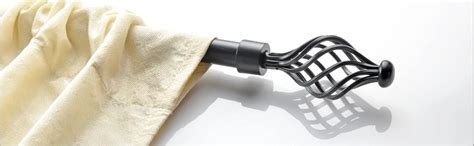 Buy Deco Essential Swirl Iron 36"-66" Extendable Curtain Rod-Black Matt ...