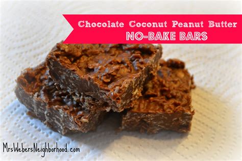 Chocolate Coconut Peanut Butter No Bake Bars