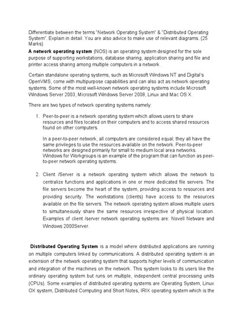 Image result for Network Operating System Vs. Distributed OS