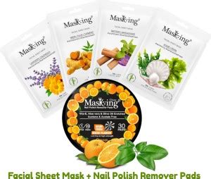 MasKing Bamboo FacIal Sheet Mask for Glowing + Orange Nail Polish ...