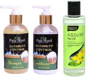 PINKROOT DANDRUFF CONTROL SHAMPOO, CONDITIONER WITH HAIR OIL ARNICA ...