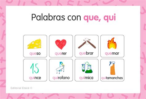 Palabras con QUE y QUI (ejemplos y oraciones) - Lenguaje.com