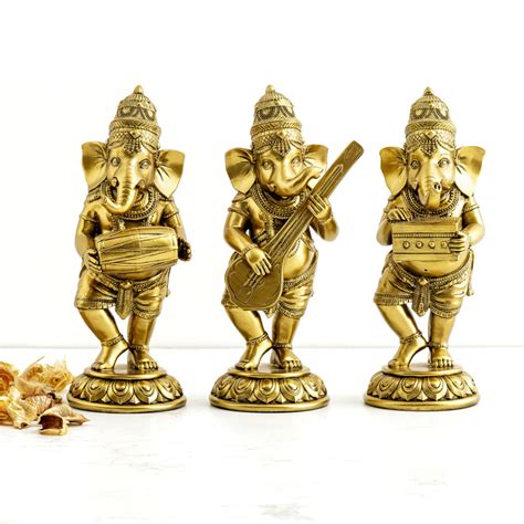 Buy Serenity Ganesha Figurines- Set of 3 from Home Centre at just INR 799.0