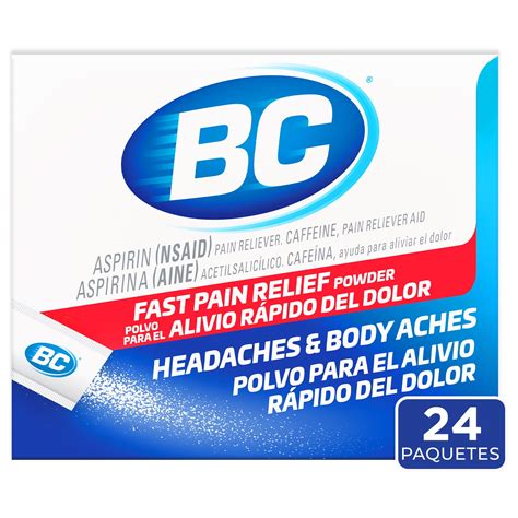 BC Powder Original Strength Pain Reliever, Aspirin Dissolve Packs, Body Aches & Pains Relief, 24 ...