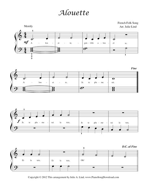 Alouette French Song at Arthur Poulsen blog