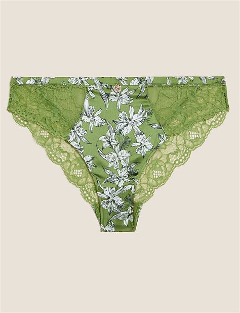 Buy Nerine Silk Print Brazilian Knickers at Marks & Spencer