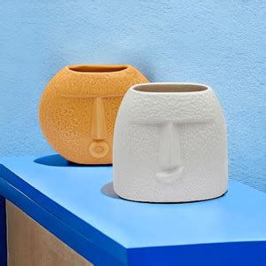 Malaikah Malaikah Square White and Round Yellow Face Shaped 6 Inches ...