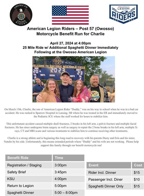 ALR 57 Benefit Motorcycle Run and Spaghetti Dinner for Charlie ...