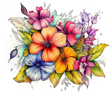 Flower Color Design Drawing