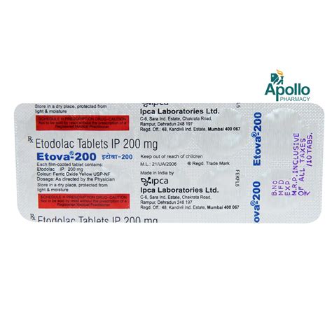 Etova 200 Tablet 10's Price, Uses, Side Effects, Composition - Apollo ...