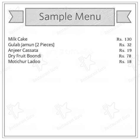 Menu at Ras Sagar Sweet House, Surat, G-5