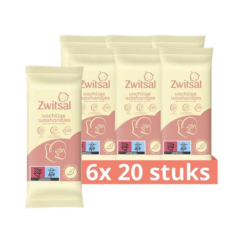 Zwitsal vochtige washandjes - 6 x 20 stuks | kleertjes.com