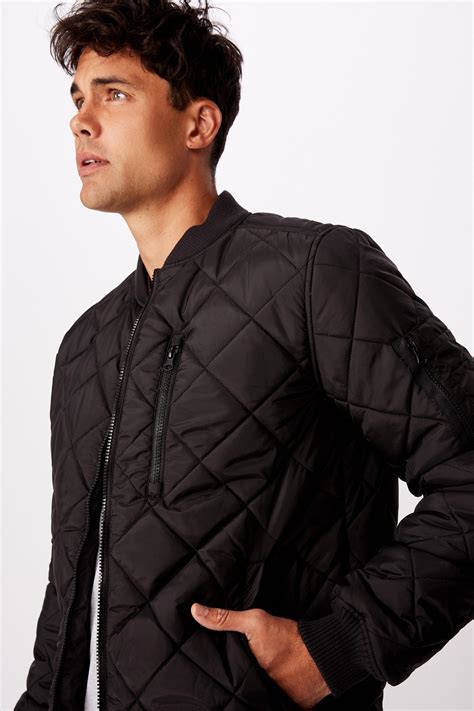 Mens Quilted Bomber Jacket Cotton at Leta Tabor blog
