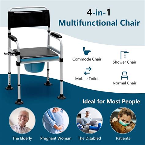 Goplus 4-in-1 Folding Bedside Commode Chair India | Ubuy
