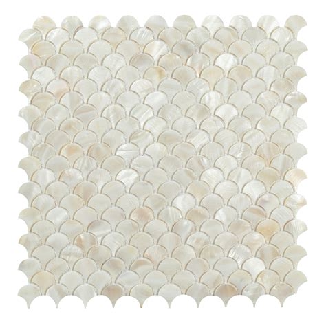WS Tiles Mother Of Pearl 1" x 1" Seashell Fish Scale Wall Mosaic Tile ...