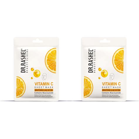 Buy DR.RASHEL Vitamin C Face Sheet Mask With Serum For Women and Men ...