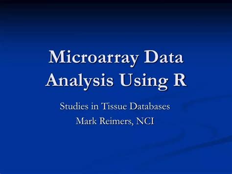 Microarray Data Analysis Using R 的图像结果