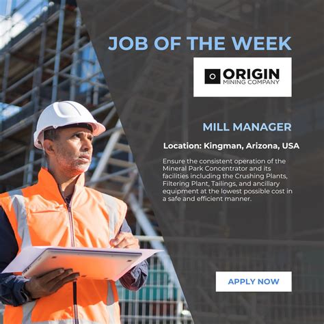 Careermine on LinkedIn: Mill Manager - Kingman, Arizona job with Origin ...