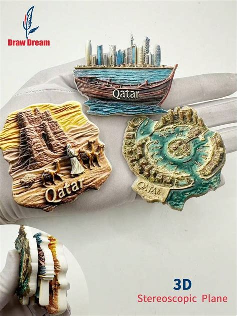 1pc Draw Dream 3D Stereoscopic Qatar Fridge Magnet - Multi-Theme ...