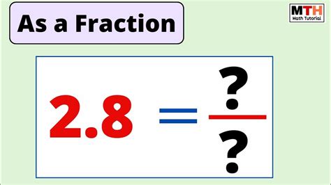 2.8 as a fraction (simplest form) | Decimal to fraction conversion ...