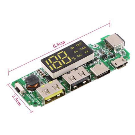 18650 5V 2.4A Lithium Battery Digital Display Charging Module with Dual ...