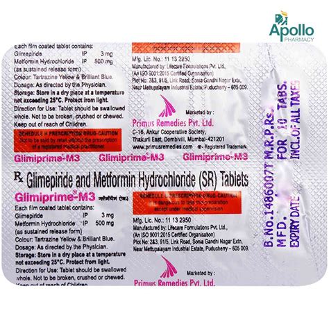 Glimiprime M 3 Tablet 10's Price, Uses, Side Effects, Composition ...
