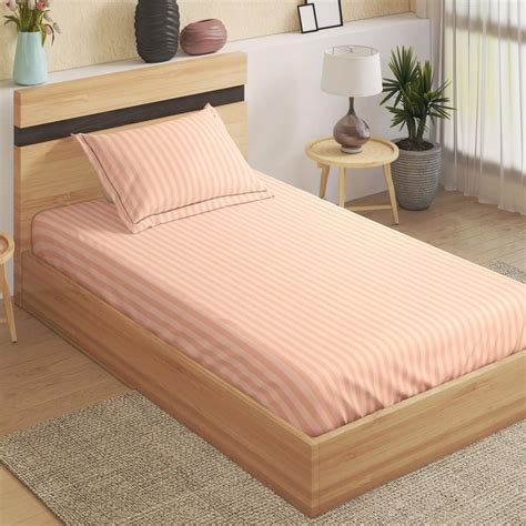 Buy Juniper Microfibre Striped 2Pcs Single Bedsheet Set from Home ...