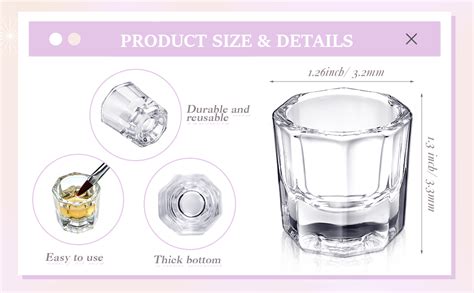 Buy 4 Pcs Nail Dappen Dish Nail Crystal Bowl Dapping Dish Glass Crystal ...