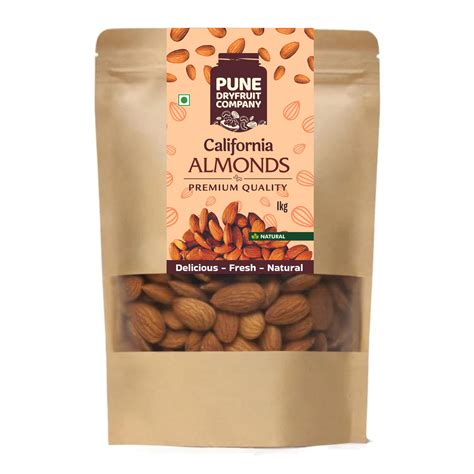 Buy Pune DryFruit Company Premium California Almonds, 1kg | Badam Giri ...