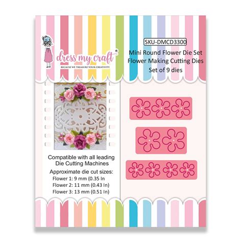 Mini Round Flower Die Set - Flower Making Cutting Dies – Dress my craft