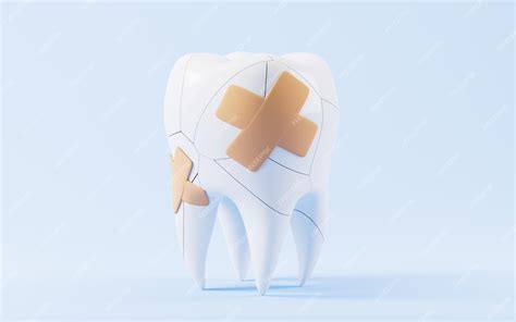 Premium Photo | Human tooth model tooth cracking oral rehabilitation 3d rendering