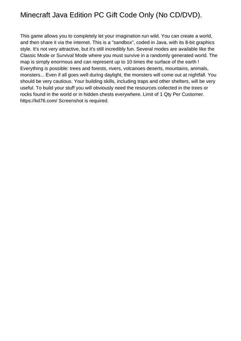 Image result for Minecraft Java Gift Code