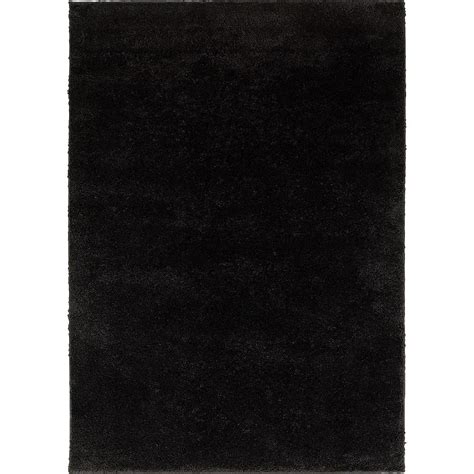 Archer Lane Kirkwood 7 X 9 (ft) Shag Black Indoor Solid Area Rug in the ...