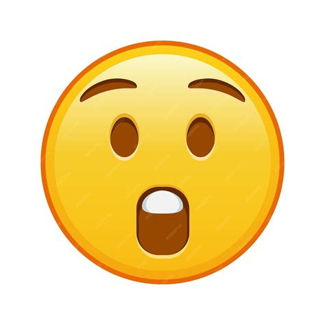 Premium Vector | Face with open mouth large size of yellow emoji smile