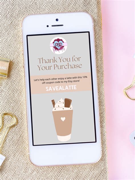 Electronic Thank You Cards With Customizable Text and Coupon - Etsy