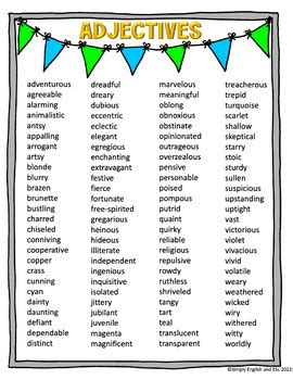 Image result for Adjectives as Modifiers Examples