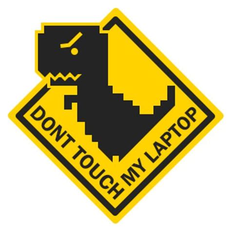 Don't Touch Dino Laptop Sticker – WrapCart Skins