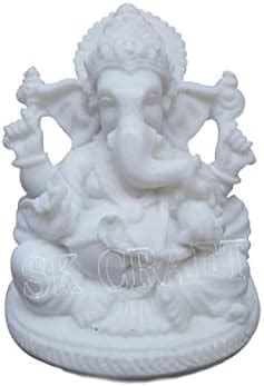 SK CRAFT Marble Ganesha Statue for Car Dashboard God Ganesh Murti ...