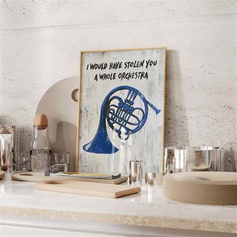 "Blue French Horn" Poster - 30x40, 50x70, 70x100 - Merchsweden