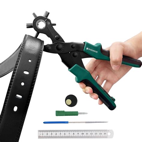 SYEONKOS Belt Hole Puncher for Leather, Belt Hole Puncher with 6 Holes ...