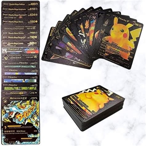 FowWelt Premium Black Foil Pokémon Card Game Set – 55 Rare Unofficial ...