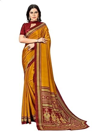 Buy UNIFORM UNICORN Women's Musturd Turkey Art Silk Uniform Saree with ...