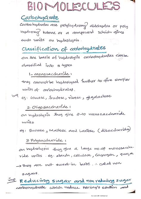 14- Biomolecules - Lecture note - chemistry - Studocu