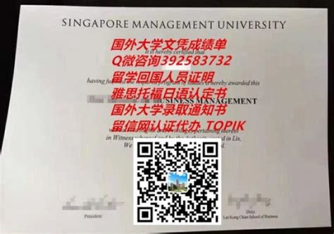 新加坡管理大学学位证书翻译模板