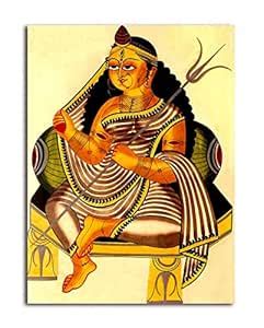 Tamatina Kalighat Art Canvas Painting | Maa Durga | Traditional Art ...