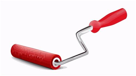 Professional paint roller vector illustration isolated on white ...